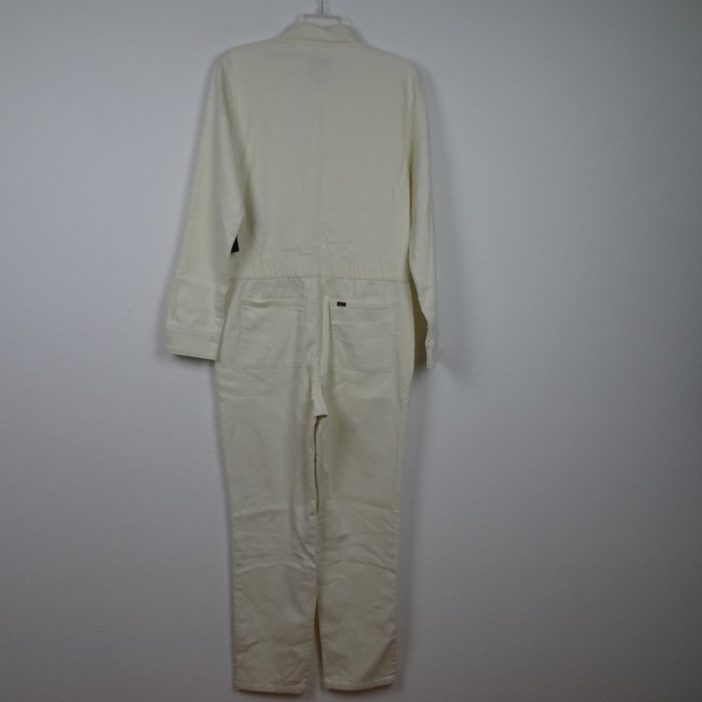 Free People Lee Union Coverall Jumpsuit Women's Size M Ivory Utility Zip Up - Picture 8 of 13